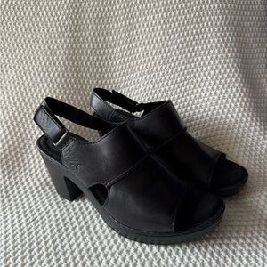 Born Black Open-Toe Slingback Heels